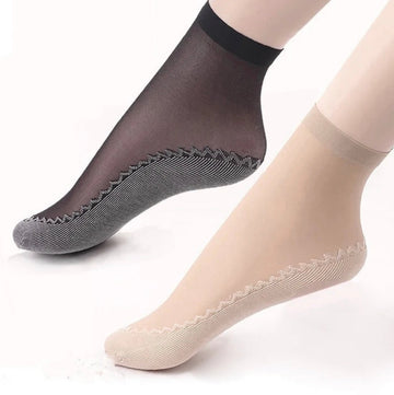 10 Paar seidige rutschfeste Baumwollsocken für Damen