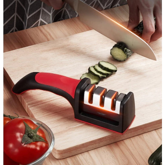 3-in-1 Profi-Messerschärfer aus Stahl