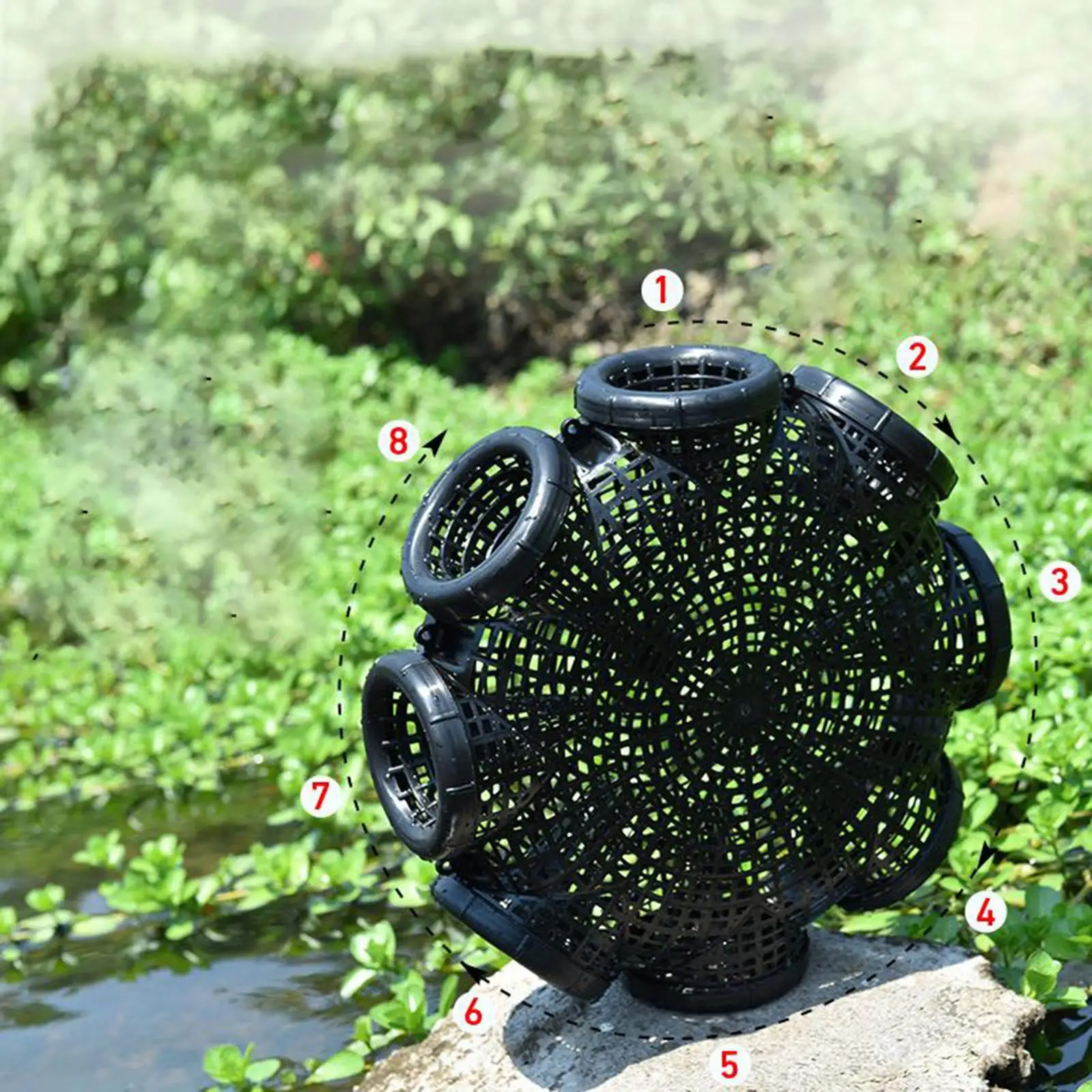 Premium-Fischreuse mit 8 Löchern Multifish