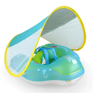 Aufblasbarer Kinder-Schwimmring mit abnehmbarem Sonnenschutz - BabySun
