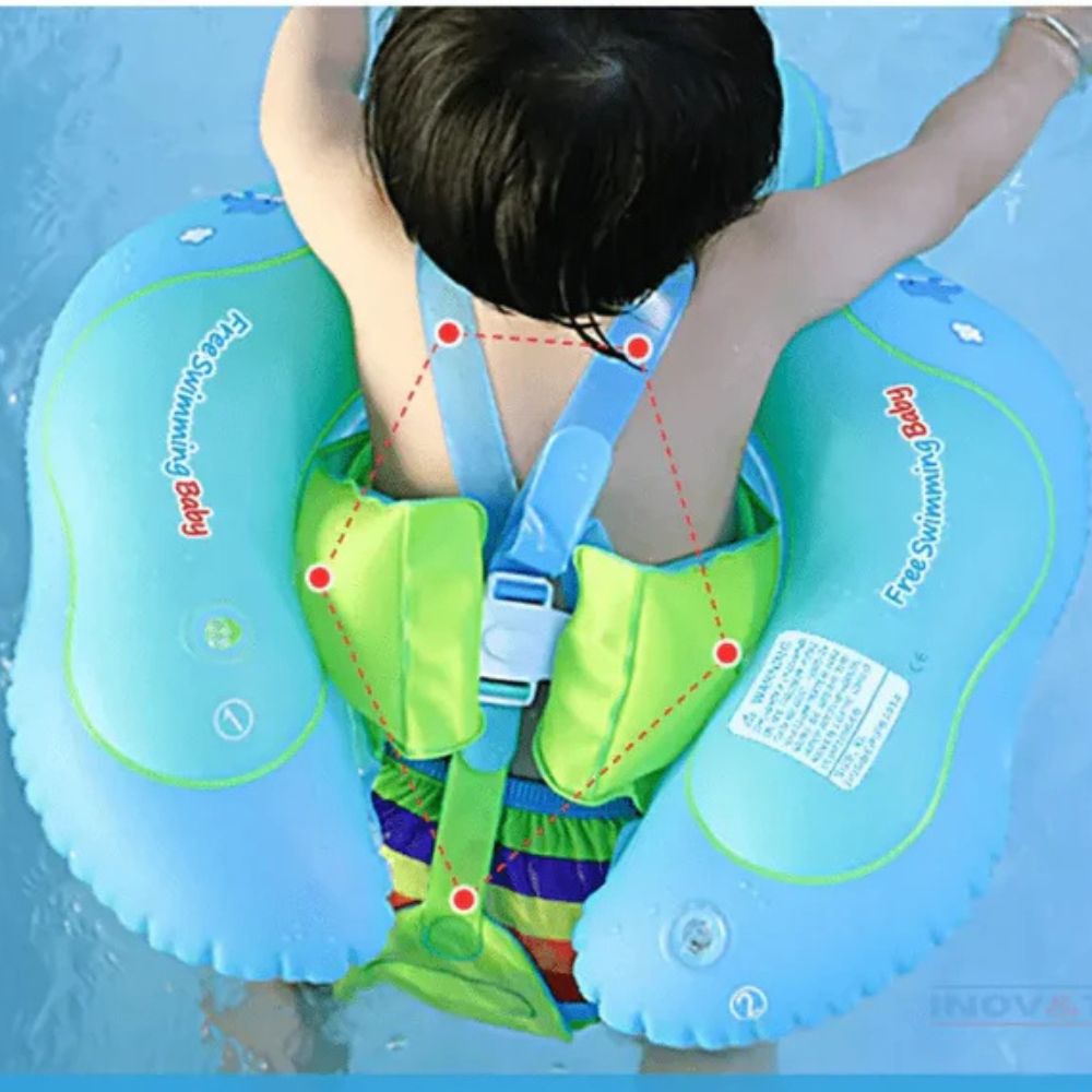 Aufblasbarer Kinder-Schwimmring mit abnehmbarem Sonnenschutz - BabySun
