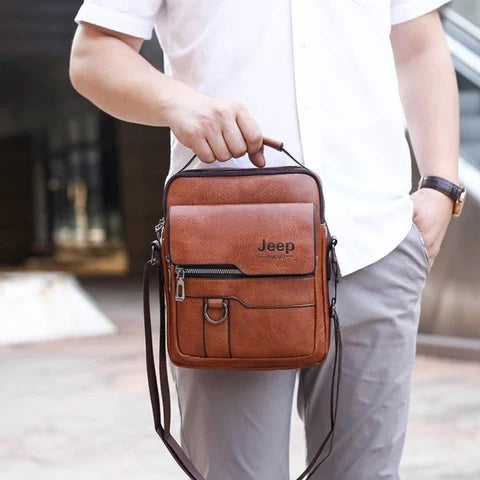 Herren-Ledertasche Jеер + Leder-Geldbörse Gratis