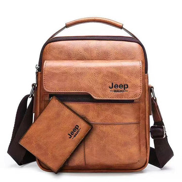 Herren-Ledertasche Jеер + Leder-Geldbörse Gratis