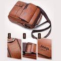 Herren-Ledertasche Jеер + Leder-Geldbörse Gratis