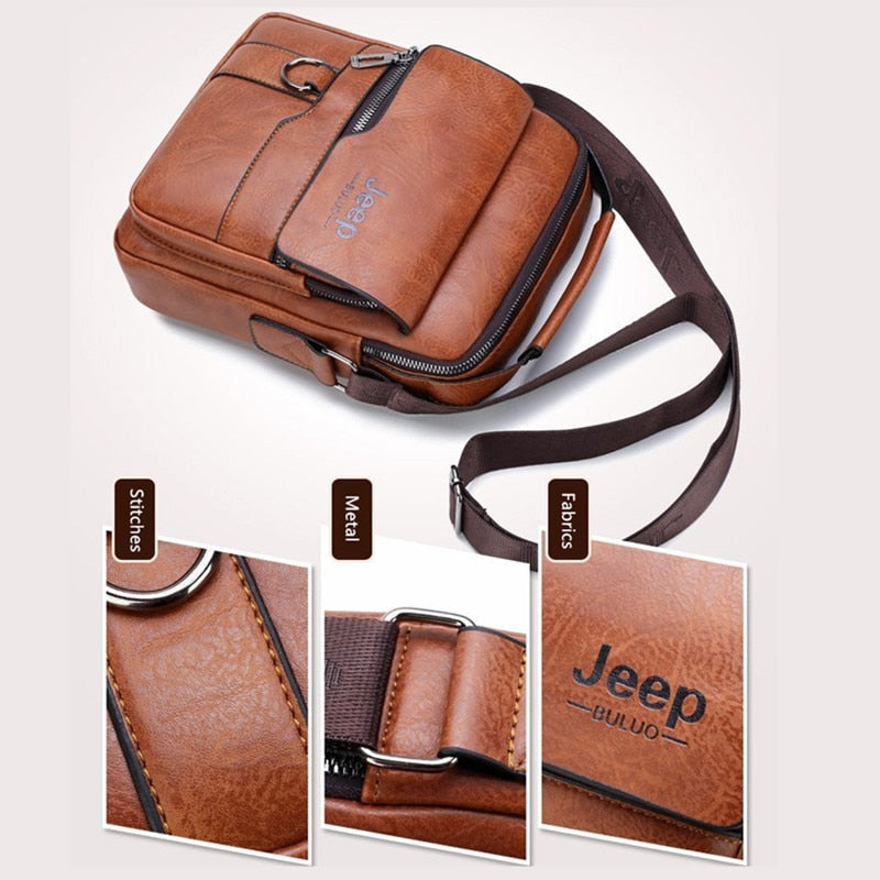 Herren-Ledertasche Jеер + Leder-Geldbörse Gratis
