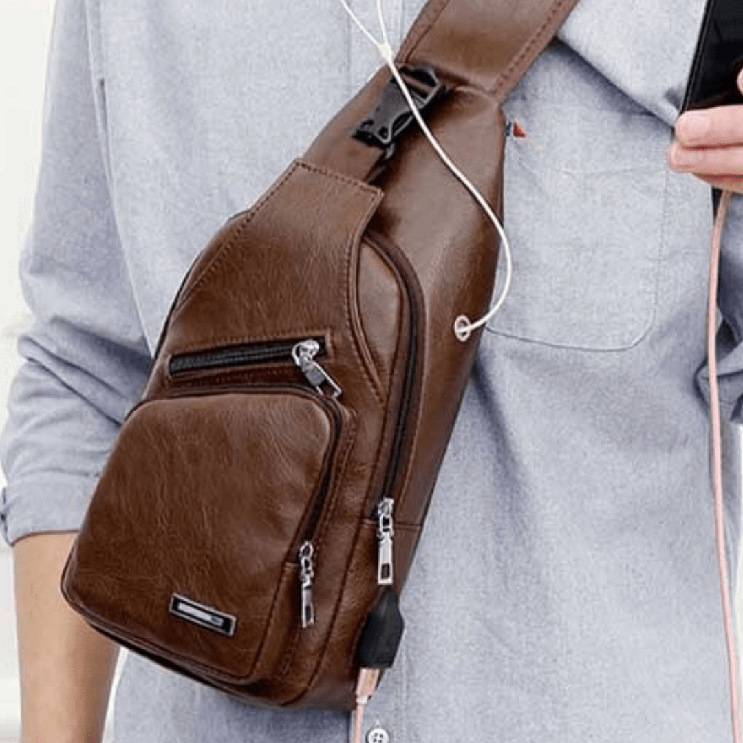 Unisex Umhängetasche aus Leder