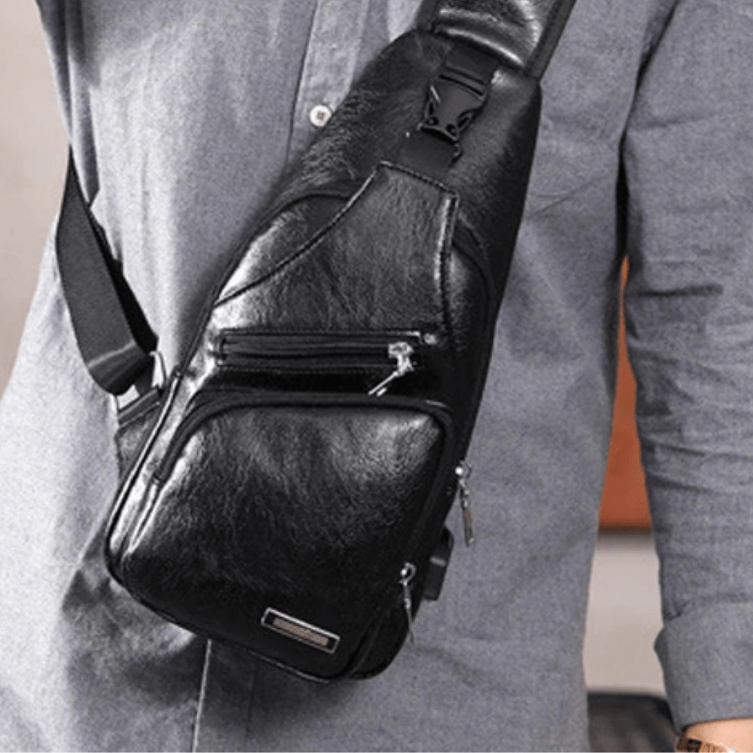 Unisex Umhängetasche aus Leder