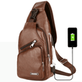 Unisex Umhängetasche aus Leder