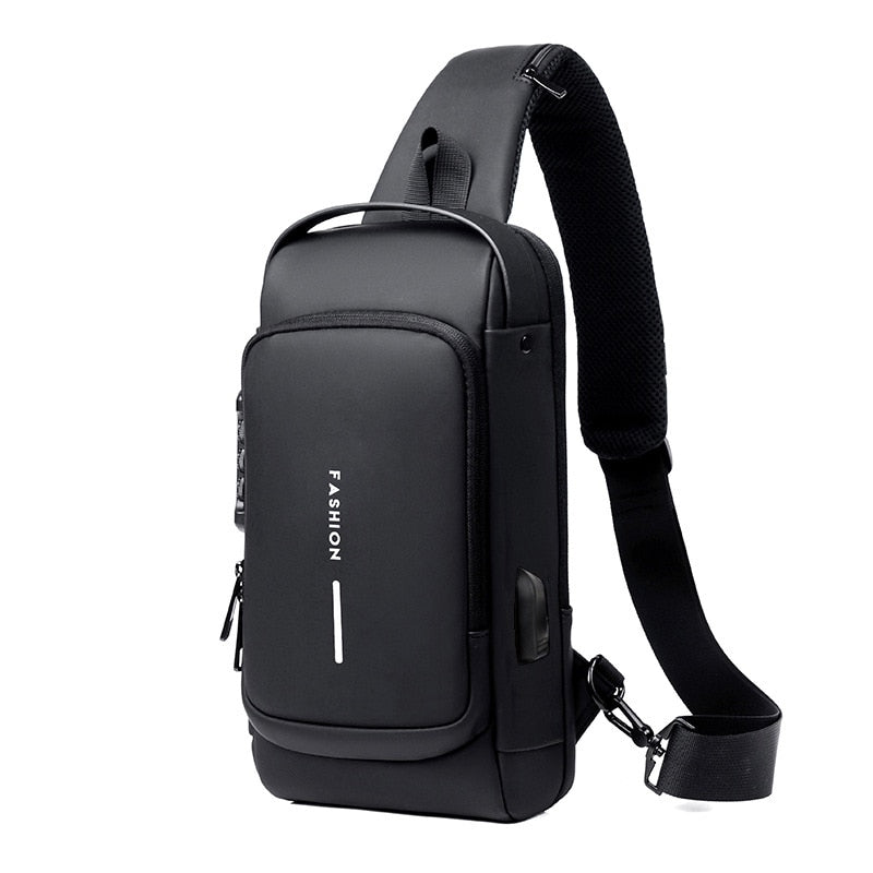 Anti-Diebstahl-Schultertasche mit USB-Ladeanschluss