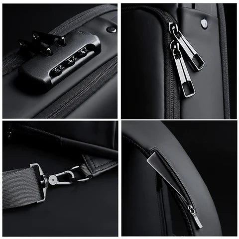 Anti-Diebstahl-Schultertasche mit USB-Ladeanschluss