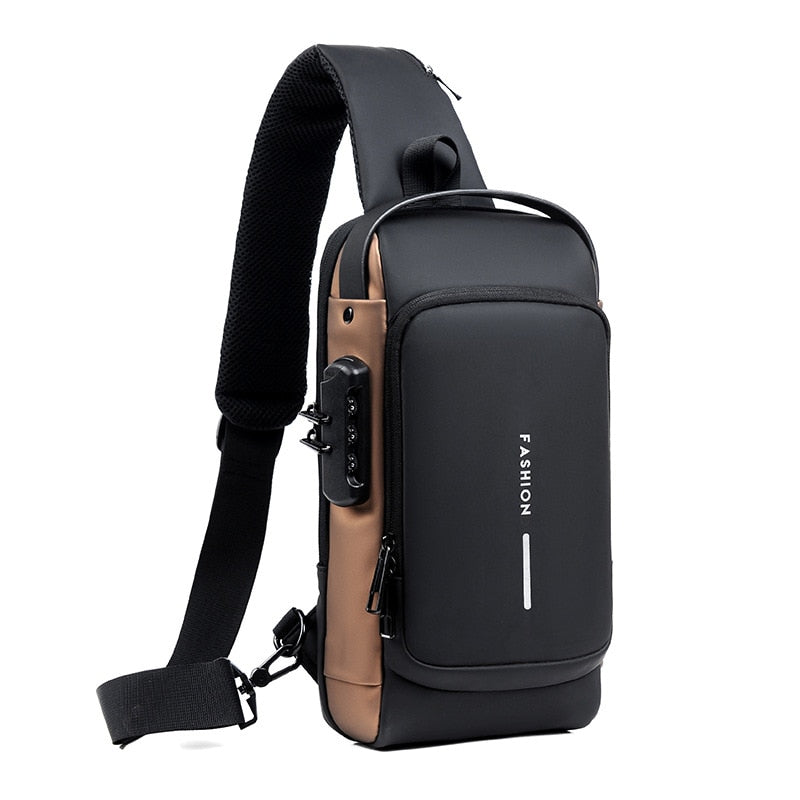 Anti-Diebstahl-Schultertasche mit USB-Ladeanschluss