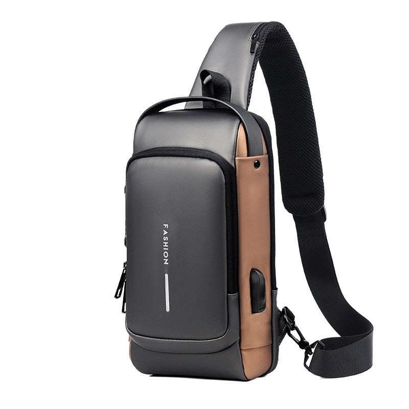 Anti-Diebstahl-Schultertasche mit USB-Ladeanschluss