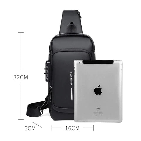 Anti-Diebstahl-Schultertasche mit USB-Ladeanschluss