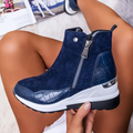 Damen-Stiefelette aus Wildleder mit kurzem Schaft - CozyChic
