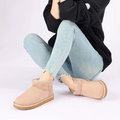 Damen-Winterstiefel mit Plüschfutter und niedrigem Schaft