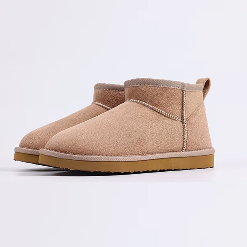 Damen-Winterstiefel mit Plüschfutter und niedrigem Schaft