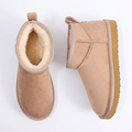 Damen-Winterstiefel mit Plüschfutter und niedrigem Schaft
