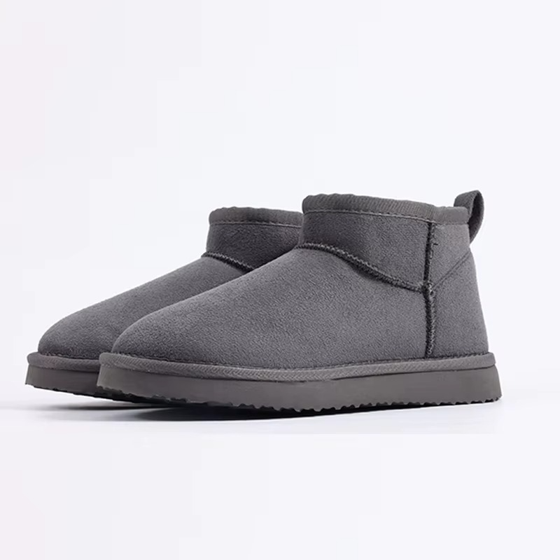 Damen-Winterstiefel mit Plüschfutter und niedrigem Schaft