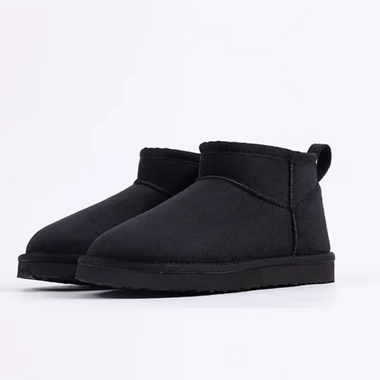 Damen-Winterstiefel mit Plüschfutter und niedrigem Schaft