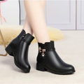 Damen-Lederstiefel mit weichem Baumwollfutter für den Winter