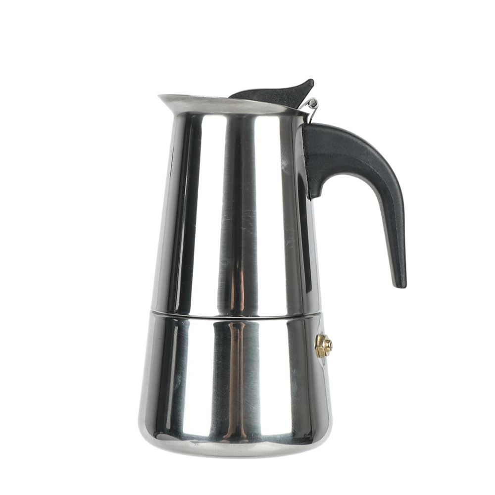 Klassische Mokka-Kaffeekanne aus Edelstahl