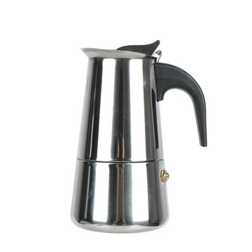 Klassische Mokka-Kaffeekanne aus Edelstahl