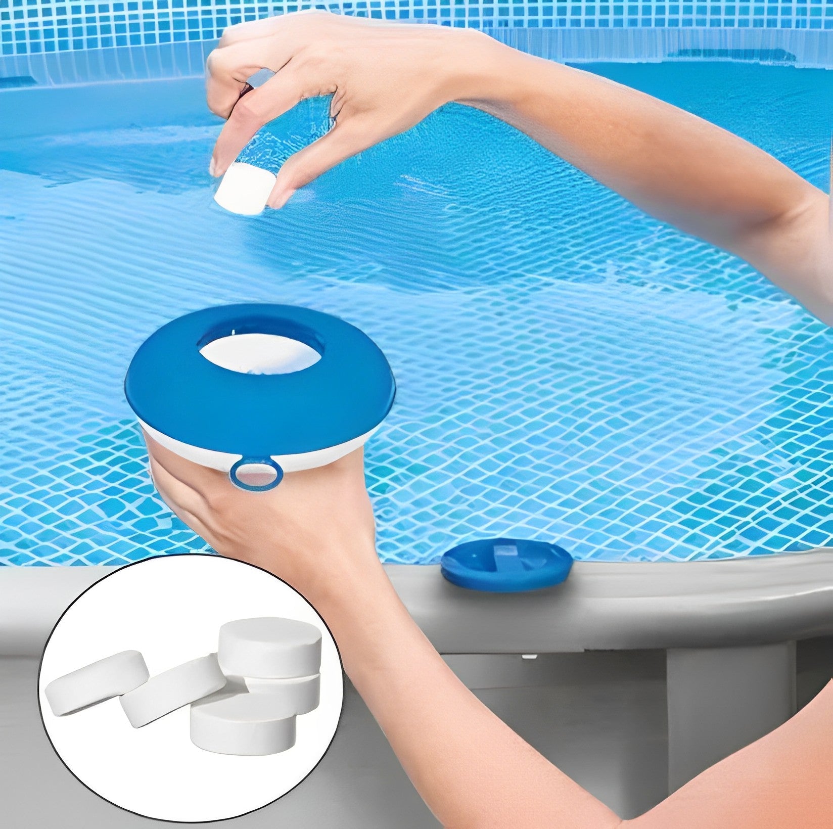 Kapseln zur Reinigung und Klärung von Pools - Tabletten gegen Grünes Wasser
