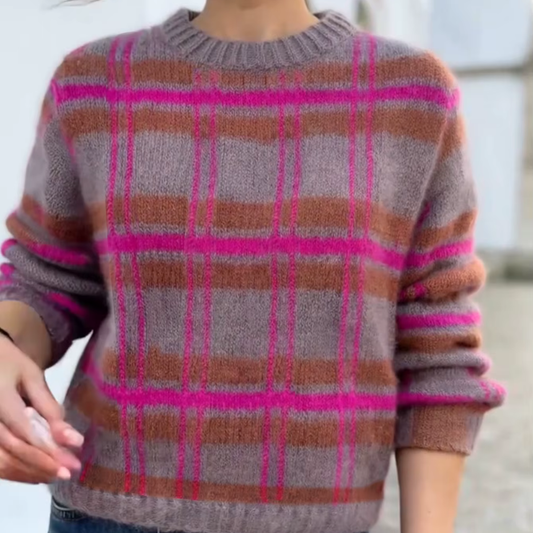 Lässige gestreifte Strickjacke für Damen für den Winter