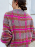 Lässige gestreifte Strickjacke für Damen für den Winter