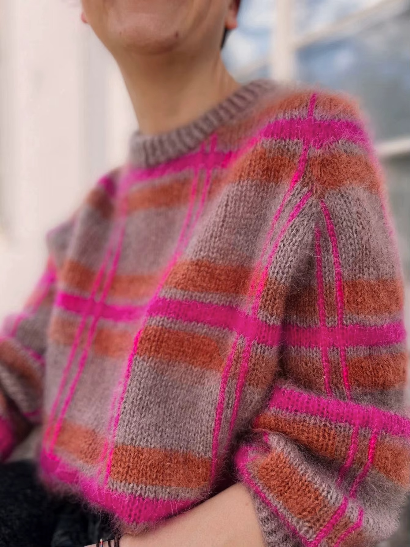 Lässige gestreifte Strickjacke für Damen für den Winter