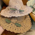 Damen-Sommerhut aus Häkelspitze mit Blumenmuster