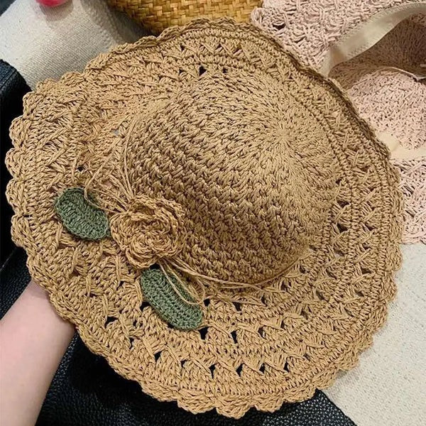 Damen-Sommerhut aus Häkelspitze mit Blumenmuster