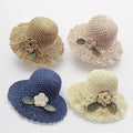 Damen-Sommerhut aus Häkelspitze mit Blumenmuster
