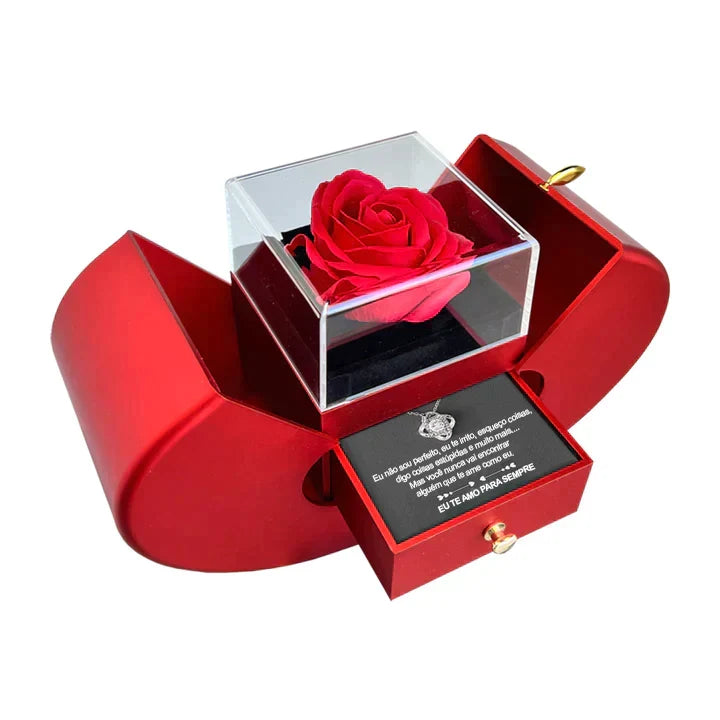 Halskette aus Silber 925 mit Rosenanhänger und Liebesbrief - LoveLetter