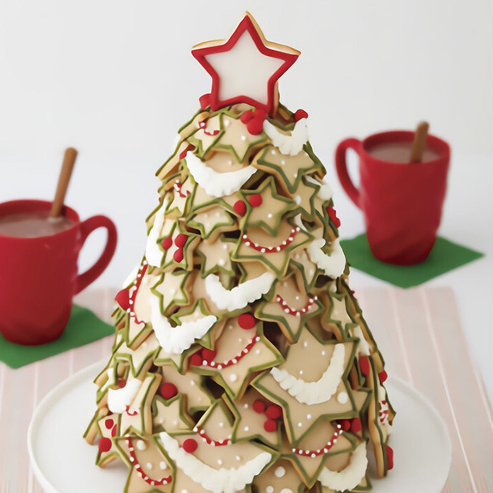 Set 3D-Weihnachtsbaum-Ausstechformen - 6 Teile