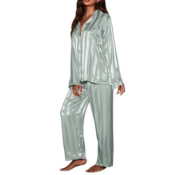 Langer Damen-Pyjama-Set aus Seide - Starlight
