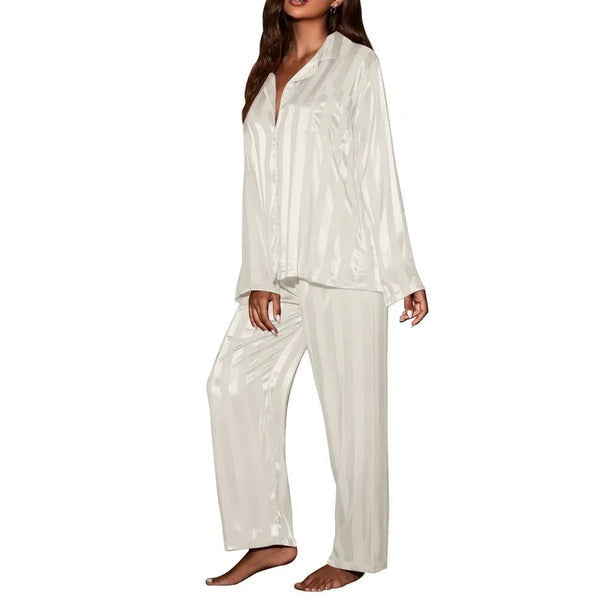 Langer Damen-Pyjama-Set aus Seide - Starlight