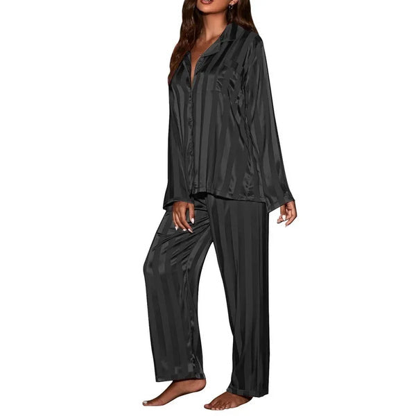 Langer Damen-Pyjama-Set aus Seide - Starlight