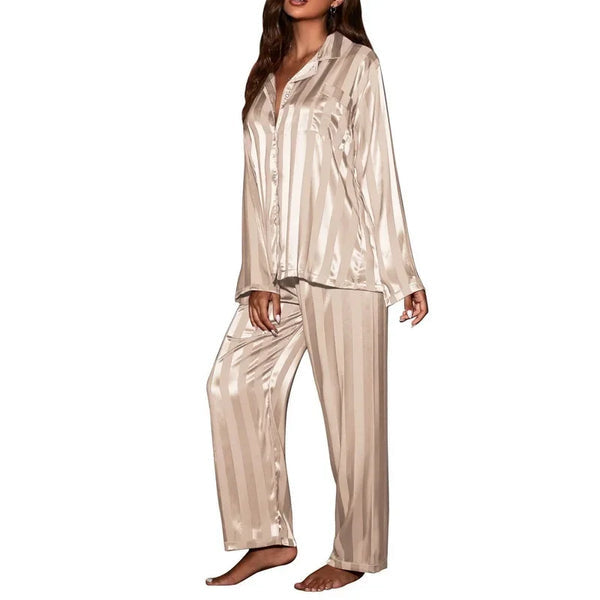 Langer Damen-Pyjama-Set aus Seide - Starlight
