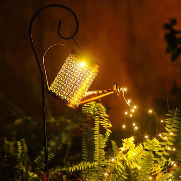 Gartendeko Gießkanne mit Solar-LED-Licht