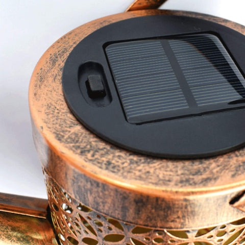 Gartendeko Gießkanne mit Solar-LED-Licht