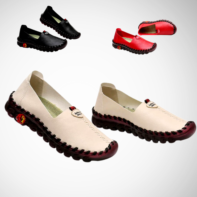 Orthopädischer Leder-Slipper mit rutschfester Sohle