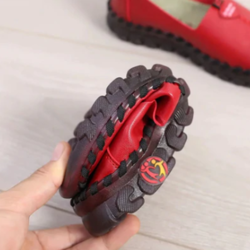 Orthopädischer Leder-Slipper mit rutschfester Sohle