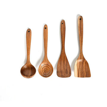Umweltfreundliches Küchenutensilien-Set aus Holz