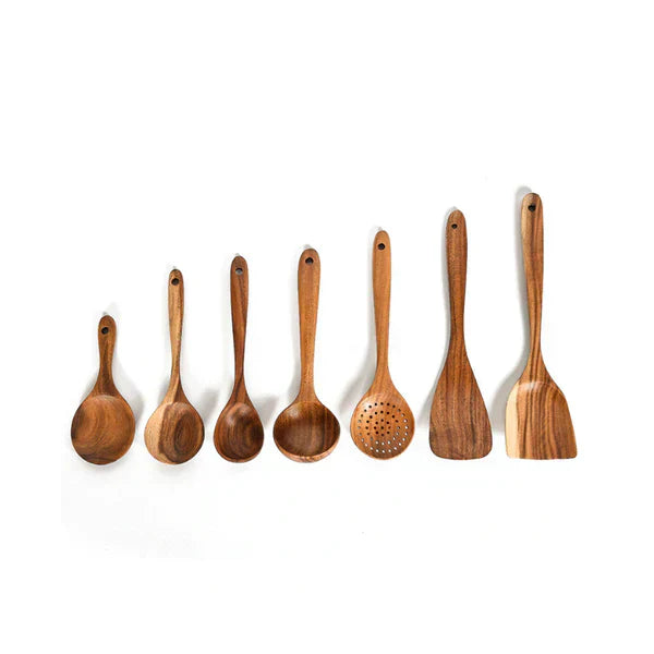 Umweltfreundliches Küchenutensilien-Set aus Holz