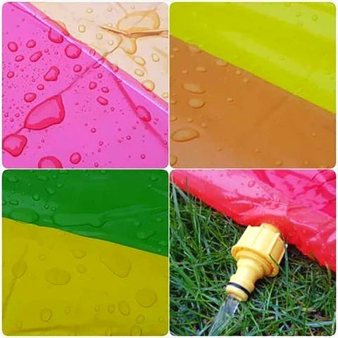 Lustige Wasserrutsche mit Wasserstrahl