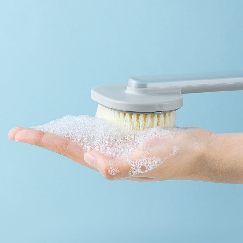 Ergonomische Duschbürste mit langem Griff und Behälter