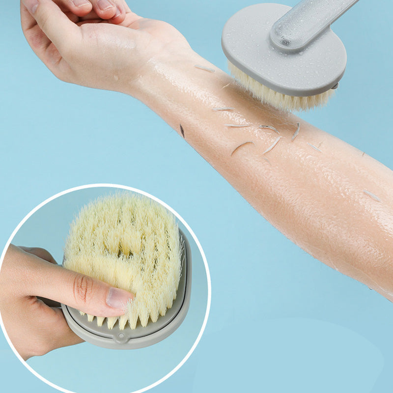 Ergonomische Duschbürste mit langem Griff und Behälter
