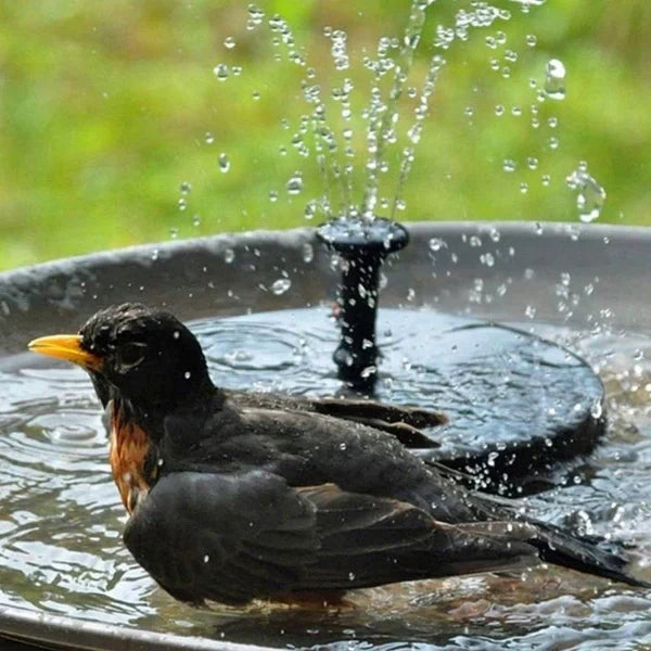 Vogeltränke-Brunnen mit Solarpanel - Gartendekoration