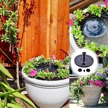 Vogeltränke-Brunnen mit Solarpanel - Gartendekoration